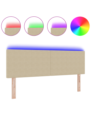 Testiera LED con testiera Grigio Verde 160 cm Poliestere