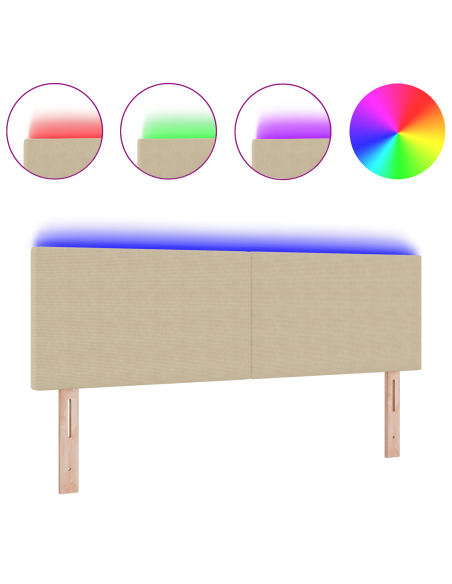 Testiera LED con testiera Grigio Verde 160 cm Poliestere