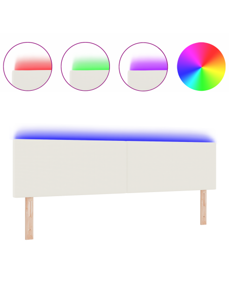 Testiera LED con luci a strisce a LED Crema 180 cm Poliestere
