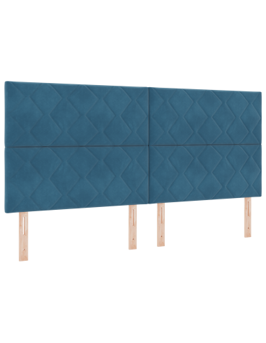 Testiera LED Blu Scuro 200 cm Pelle Sintetica