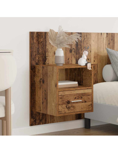 Testata con Comodino 3 pcs Legno vecchio Legno multistrato