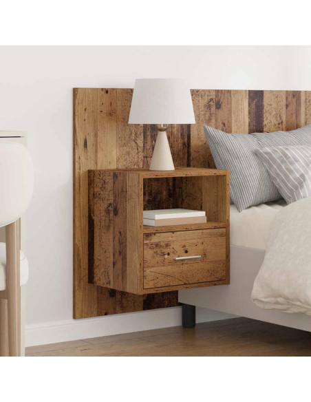 Testata con Comodino 3 pcs Legno vecchio Legno multistrato