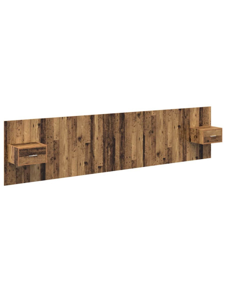 Testata con Comodino 3 pcs Legno vecchio Legno multistrato