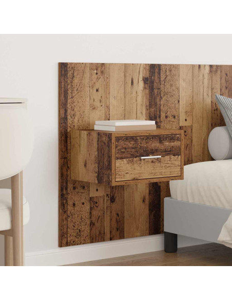 Testata con Comodino 3 pcs Legno vecchio Legno multistrato