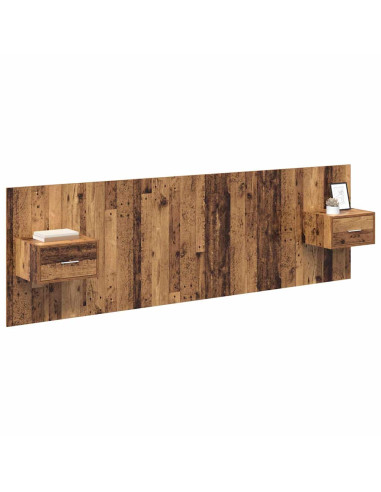 Testata con Comodino 3 pcs Legno vecchio Legno multistrato