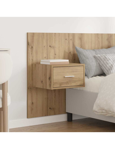 Testata con Comodino 3 pcs Rovere artigianale Legno multistrato