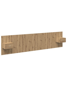 Testata con Comodino 3 pcs Rovere artigianale Legno multistrato 2