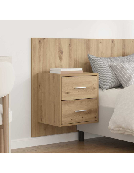Testata con Comodino 3 pcs Rovere artigianale Legno multistrato