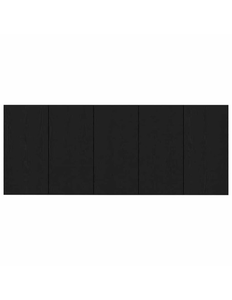 Testata con Comodino 3 pcs Rovere Nero Legno multistrato