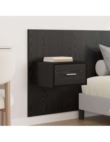 Testata con Comodino 3 pcs Rovere Nero Legno multistrato