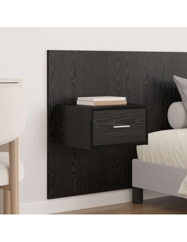 Testata con Comodino 3 pcs Rovere Nero Legno multistrato