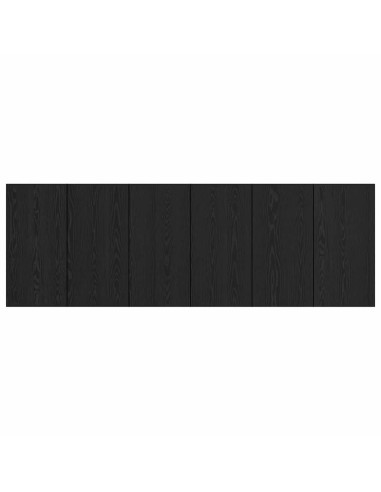 Testata con Comodino 3 pcs Rovere Nero Legno multistrato