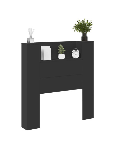Testiera Nero 100 x 16,5 x 103,5 cm Legno multistrato