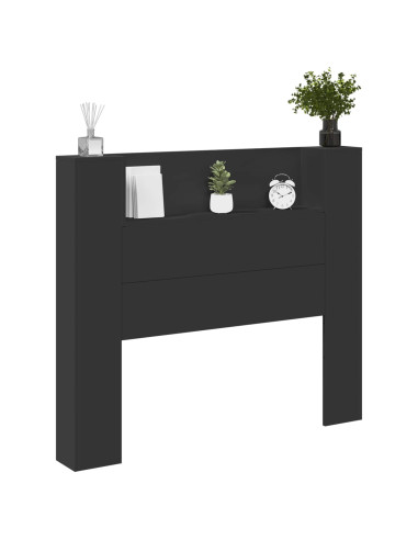 Testiera Nero 120 x 16,5 x 103,5 cm Legno multistrato