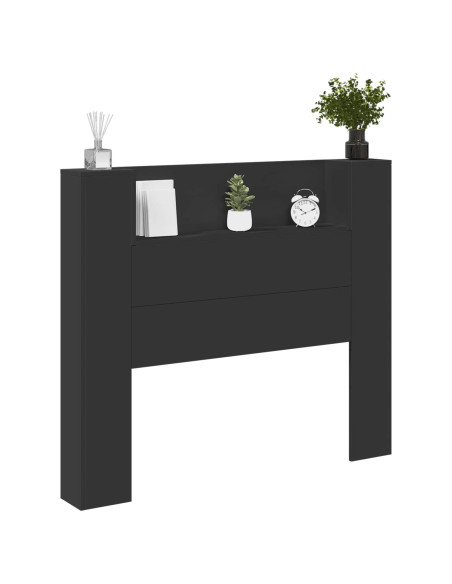 Testiera Nero 120 x 16,5 x 103,5 cm Legno multistrato