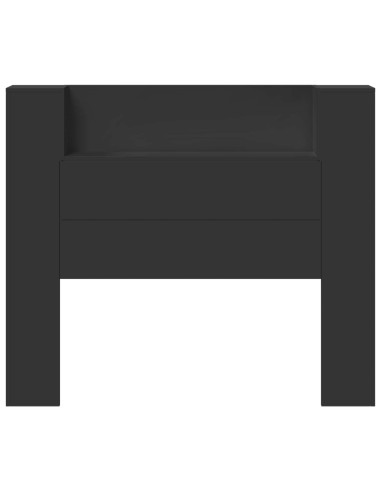 Testiera Nero 120 x 16,5 x 103,5 cm Legno multistrato