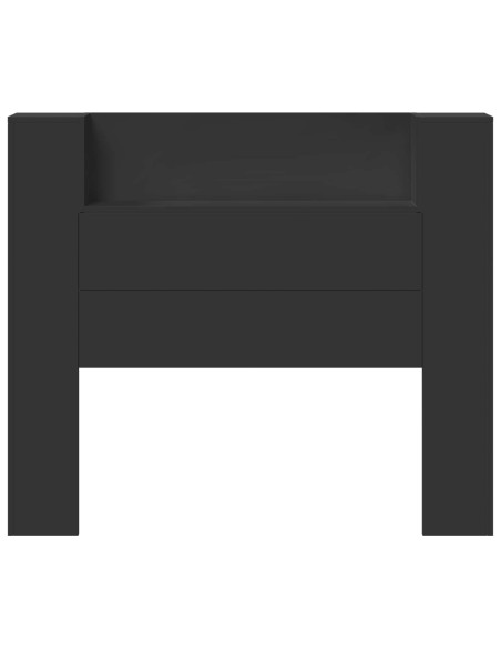 Testiera Nero 120 x 16,5 x 103,5 cm Legno multistrato
