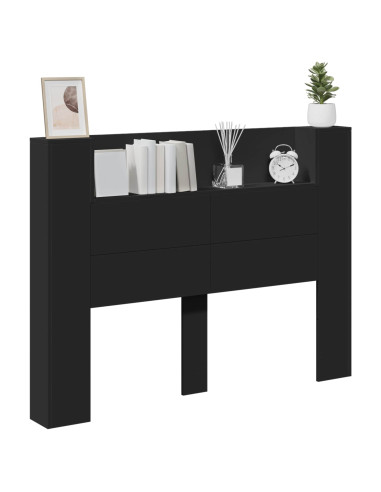 Testiera Nero 140 x 16,5 x 103,5 cm Legno multistrato