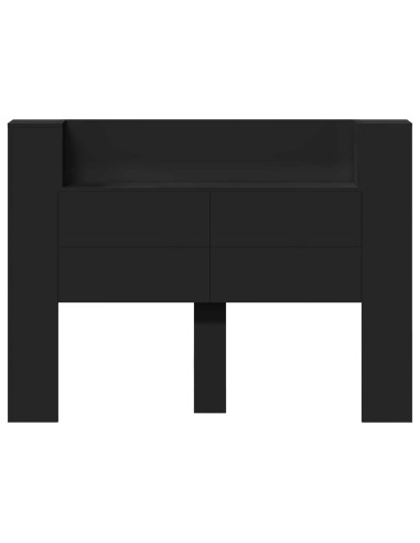 Testiera Nero 140 x 16,5 x 103,5 cm Legno multistrato