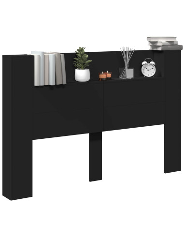 Testiera Nero 160 x 16,5 x 103,5 cm Legno multistrato