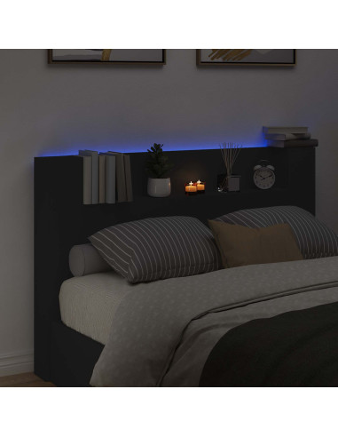 Testiera Nero 160 x 16,5 x 103,5 cm Legno multistrato