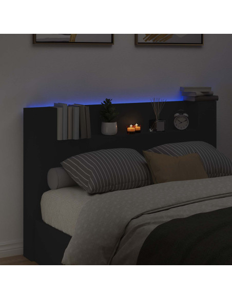 Testiera Nero 160 x 16,5 x 103,5 cm Legno multistrato