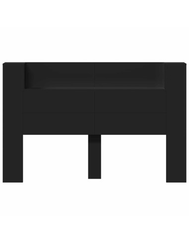 Testiera Nero 160 x 16,5 x 103,5 cm Legno multistrato