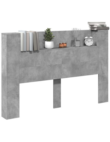 Testiera Grigio cemento 160 x 16,5 x 103,5 cm Legno multistrato