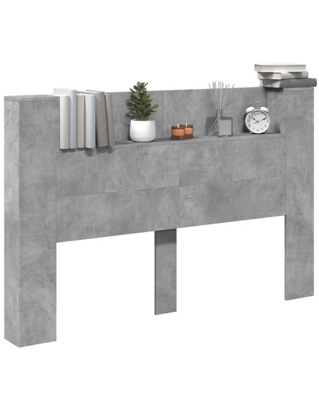 Testiera Grigio cemento 160 x 16,5 x 103,5 cm Legno multistrato