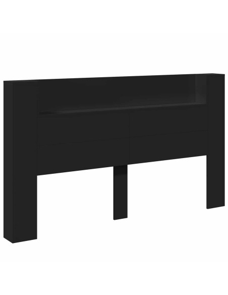 Testiera Nero 180 x 16,5 x 103,5 cm Legno multistrato