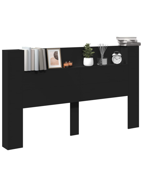 Testiera Nero 180 x 16,5 x 103,5 cm Legno multistrato