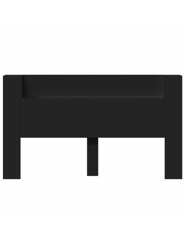 Testiera Nero 180 x 16,5 x 103,5 cm Legno multistrato