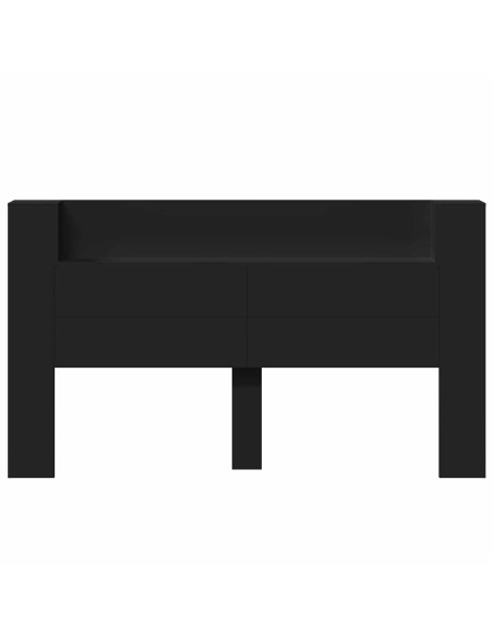 Testiera Nero 180 x 16,5 x 103,5 cm Legno multistrato