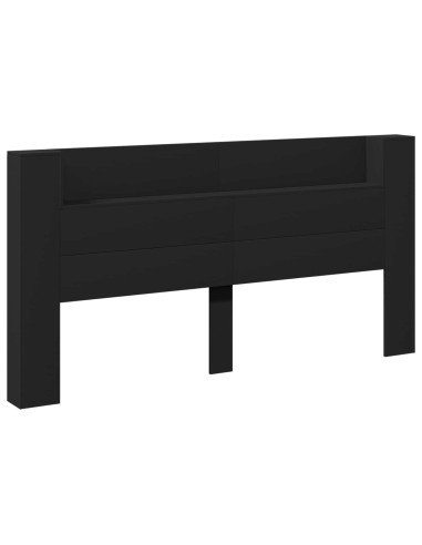 Testiera Nero 200 x 16,5 x 103,5 cm Legno multistrato