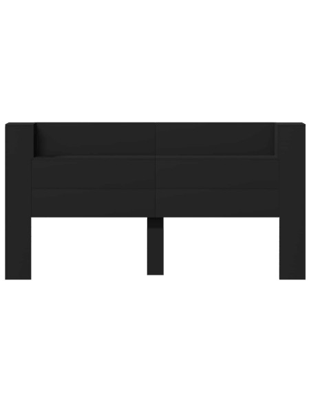 Testiera Nero 200 x 16,5 x 103,5 cm Legno multistrato