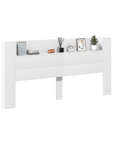 Testiera Bianco 200 x 16,5 x 103,5 cm Legno multistrato