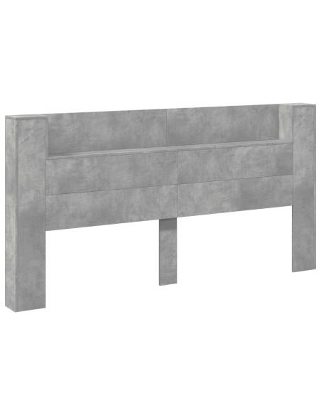 Testiera Grigio cemento 200 x 16,5 x 103,5 cm Legno multistrato