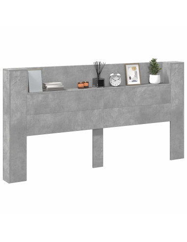 Testiera Grigio cemento 200 x 16,5 x 103,5 cm Legno multistrato