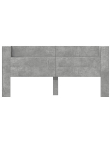 Testiera Grigio cemento 200 x 16,5 x 103,5 cm Legno multistrato