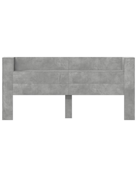 Testiera Grigio cemento 200 x 16,5 x 103,5 cm Legno multistrato