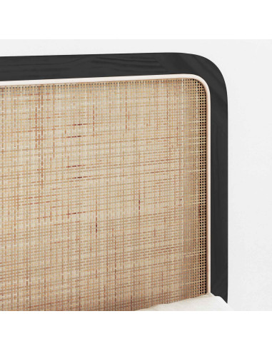 Testiera con testiera Nero 100 x 55 x 3 cm Rattan