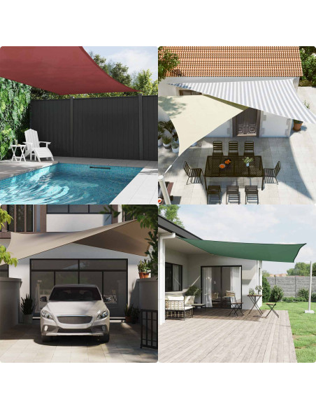 Vela da ombra solare Grigio chiaro e bianco 6 x 2,5 m
