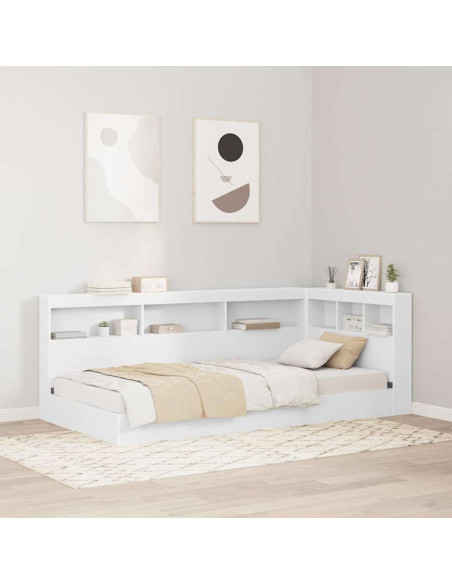 Letto Libreria Bianco 90 x 190 cm Legno multistrato