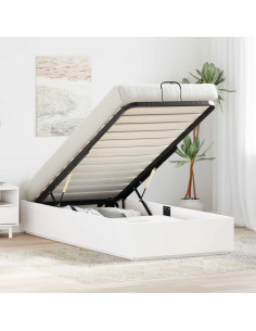 Letto ottomano Bianco 75 x 190 cm Legno di pino massiccio