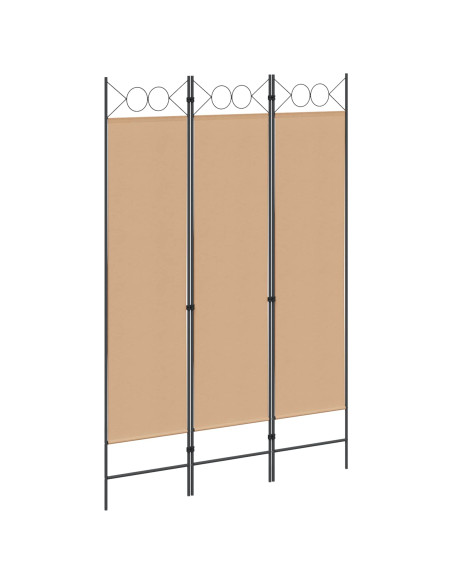Paravento a 3 pannelli Beige 120 x 180 cm Tessuto