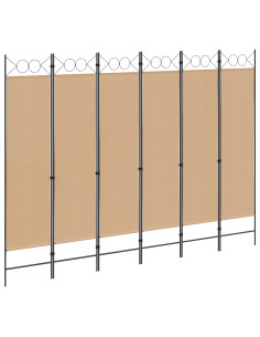 Divisore per Stanza a 6 Pannelli Beige 240 x 180 cm Tessuto