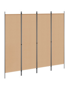 Paravento a 4 Pannelli Beige 200 x 180 cm Tessuto