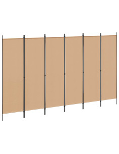 Divisore per Stanza a 6 Pannelli Beige 300 x 180 cm Tessuto