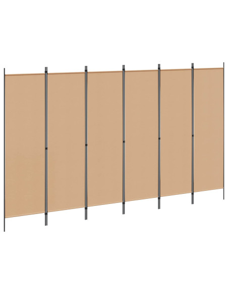 Divisore per Stanza a 6 Pannelli Beige 300 x 180 cm Tessuto