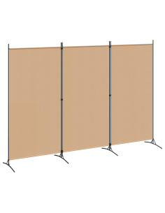 Paravento a 3 pannelli Beige 260 x 180 cm Tessuto